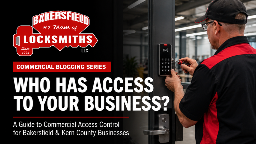 Learn how commercial access control helps Bakersfield businesses manage employees, secure restricted areas, and reduce dependence on traditional keys.